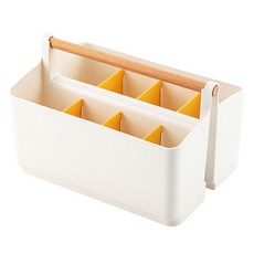 Eumes 大容量麥克筆筆筒 8格多功能桌面收納盒, 1個, 黃色