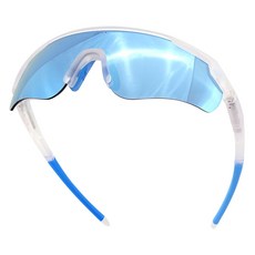 HILX Trail Blazer 運動護目鏡太陽眼鏡 HTB01206 + TBBL6, 霧面透明 + 藍色(鏡框), 藍色鏡面(鏡片)