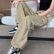 Goodif 女款工裝鬆緊帶直筒褲