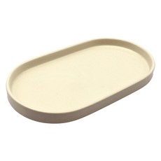 달소금 도자기 플레이트 메인 타원접시, 아이보리, 1개