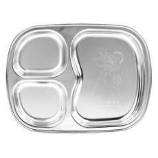 LiLFANT 幼兒用Tobot 3格不鏽鋼餐盤, 1個, 單色, 單品