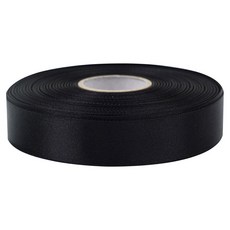 유광 단면 공단 리본 25mm, 10 검정, 1개, 45m