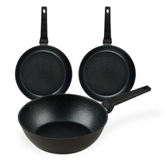 퀸센스 디너 후라이팬 세트 3개, 브라운, 후라이팬 24cm x 2p + 궁중팬 28cm, 1세트