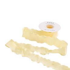 길그리 주름 선물 포장 리본끈 4cm, 02 레몬, 1개, 9m