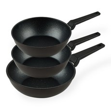 QUEEN SENSE Dinner平底鍋3件組, 棕色, 1組, 炒鍋 24cm 2入+炒鍋 28cm