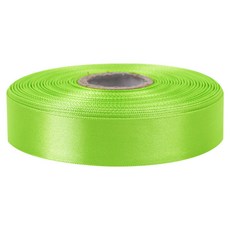 유광 단면 공단 리본 25mm, 24 연두, 1개, 45m