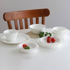 HANKOOK CHINAWARE Lettre De Paris雙人居家餐碗 9件組, 白色, 6種, 1組