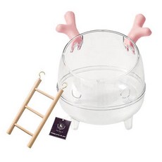 딩동펫 사슴뿔 계단형 햄스터 욕실 하우스, 핑크, 1개