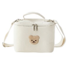 Chez bebe 小熊圖案保溫午餐袋, 象牙白