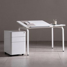 모던 스틸 3단 서랍통 방문설치, 화이트