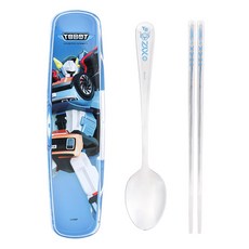 LiLFANT TOBOT 多合一全不鏽鋼餐具透明盒, 筷子 + 湯匙 + 餐具盒, 混合顏色, 1套