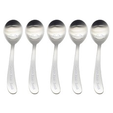 Willive 兒童微笑湯匙, 銀色, 5個, 單品