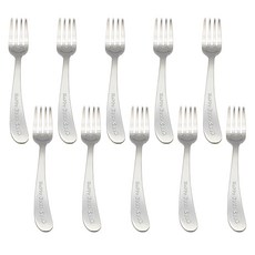 Willive 兒童用開心笑臉叉子, 銀色, 10個, 單品