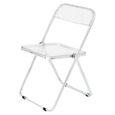 comet 壓克力鍍鉻材質摺疊椅, 1個, 透明色