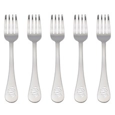 Willib 兒童用兔子貓咪噴砂叉, 銀色, 5個, 單品