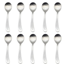 Willive 兒童快樂微笑湯匙, 銀色, 10個, 單品