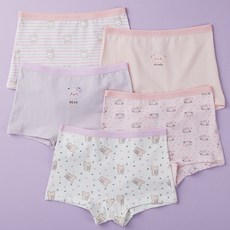 SCOCKS 女童學生款可愛熊四角褲5件組