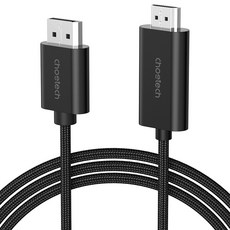 Choetech 4K 60Hz DP to HDMI 尼龍連接線, XDH01-BK, 2m