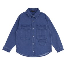 韓國 BLUETAIL 兒童工作服牛仔襯衫 AYG1BL01BU