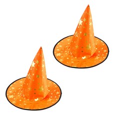 PARTYSHOW 星星圖案魔法師帽, 橘色, 2個