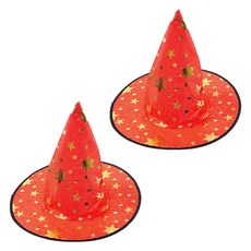 PARTYSHOW 星星圖案魔法師帽, 紅色, 2個