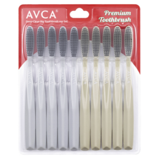 AVCA 深層清潔彈性長版軟毛牙刷組, 1組, 10支