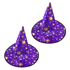 파티쇼 별무늬 마법사 모자, 퍼플, 2개