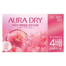 아우라 드라이 생화캡슐 시트 섬유유연제 피오니 로즈 본품, 80개입, 1개