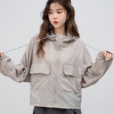 엘쏘 뮤즈 사각 포켓 스트링 후드 바람막이 야상 집업