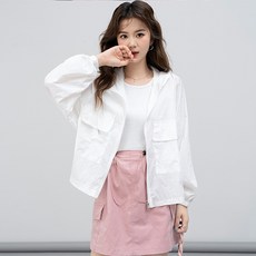 엘쏘 뮤즈 사각 포켓 스트링 후드 바람막이 야상 집업