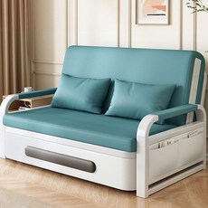 엘티제이 접이식 간이 L1 라텍스 소파침대 158cm 방문설치, 피콕 블루