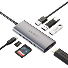 Choetech 7合1 USB Type-C 多功能集線器 筆記型電腦 螢幕鏡像 灰色, HUB-M19, 1個