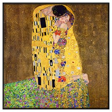 超薄畫框 古斯塔夫·克林姆 名畫系列 吻, 黑色