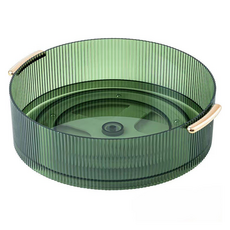 메이크마인 회전 화장품 향수 주방 양념통 다용도 정리함, 그린 투명, 1개