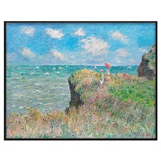 ART MART 克洛德·莫內 超薄畫框 6 Cliff Walk at Pourville 1882, 黑色
