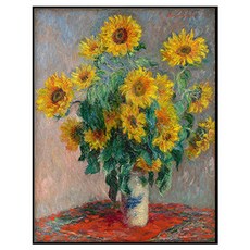 Artmart 克勞德·莫內 超薄畫框 5 向日葵花束 1881, 黑色