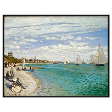 Art Mart 克勞德 莫內 超薄畫框 7 聖阿德雷斯的帆船賽 1867, 黑色