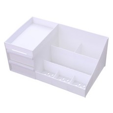 메이크마인 대용량 심플 화장품 필기도구 다용도 정리대 트레이, 화이트, 1개