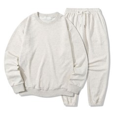 일루소 남녀공용 소프트 특양면 맨투맨 + 밑밴딩 바지 세트