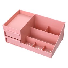 메이크마인 대용량 심플 화장품 필기도구 다용도 정리대 트레이, 핑크, 1개
