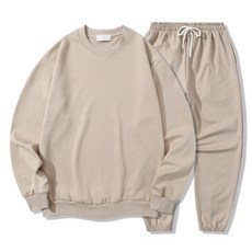 일루소 소프트 면 맨투맨 밑밴딩 조거 트레이닝복 상하의 세트