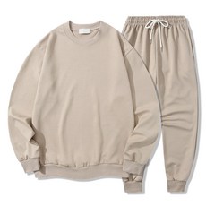 ILLUSO 男女通用柔軟特級雙面棉大學T + 束口褲套裝