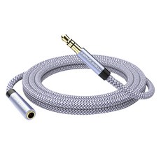스페이스쉴드 3.5mm 3극 AUX 스테레오 이어폰 오디오 연장 케이블, 그레이, 1개, 1.5m