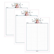 마넷 노트패드 B5 세로형, 네이비(고양이 굿잡냥), 3개