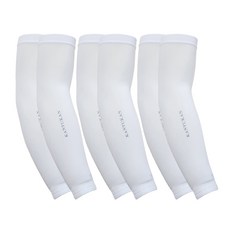 Kantukan 無縫線涼感袖套 無縫線登山高爾夫夏季, 3套, 白色, 白色, 白色