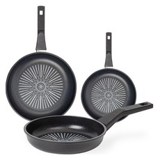 인터쿡 클래식 후라이팬 세트 3개, 블랙, 후라이팬 28cm + 후라이팬 24cm + 후라이팬 20cm, 1세트