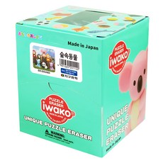 이와코 지구화학 지구 퍼즐지우개 60p 세트, 숲속동물, 1세트