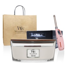우드윅 허쓰윅 일립스 캔들 + 쇼핑백 + 캔들라이터 세트, 웜울, 453.6g, 1세트