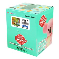 iwako 地球化學 地球 拼圖橡皮擦 60入組, 1套, 動物朋友