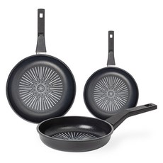 인터쿡 클래식 후라이팬 세트 3개, 블랙, 후라이팬 28cm(1P) + 후라이팬 20cm(2P), 1세트